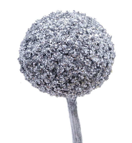 Silver Glitter Craspedia